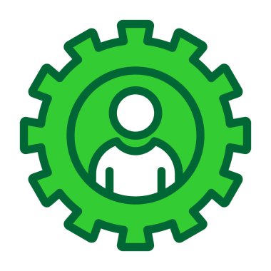 Vites vektör simgesi. biçim iki renkli düz ikonik sembol, eko yeşil ve gri renkler, beyaz arkaplan,