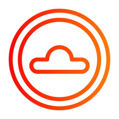 Bulut vektör simgesi. biçim düz yuvarlak sembol, turuncu renk, yuvarlak açılar, beyaz arkaplan