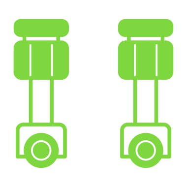 Beyaz arkaplanda elektrikli araba aküsü yeşil simgesi