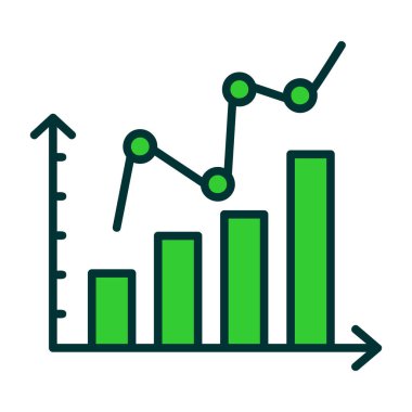 İş grafiği simge, vektör illüstrasyonu
