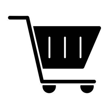 Alışveriş arabası simgesi, vektör illüstrasyonu