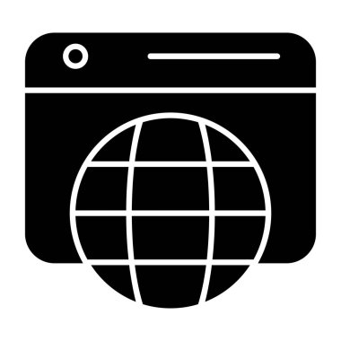 tarayıcı vektörü glyph düz simgesi