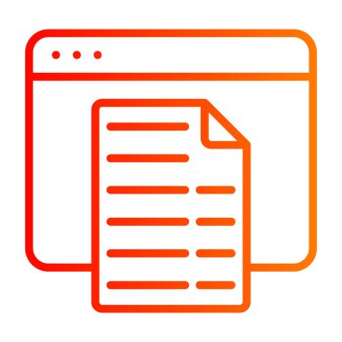 Belge. Web simgesi basit illüstrasyon