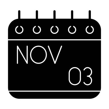 Takvim simgesi. Siyah tasarım. vektör illüstrasyonu