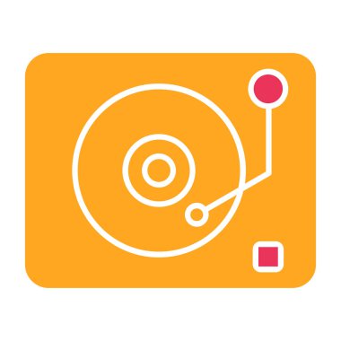 Vinil oynatıcının izole edilmiş tek bir simgesinin vektör çizimi