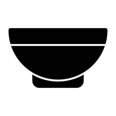 Kase yemek ikonu, düz tasarım.