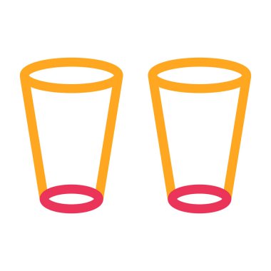 Bir bardak meyve suyu ikonu. İnce çizgi tasarımı. vektör illüstrasyonu.