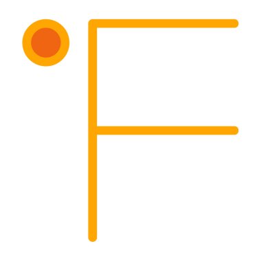 alfabe f vektör simgesi tasarım çizimi