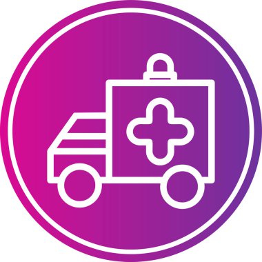 ambulans web simgesi, vektör illüstrasyonu