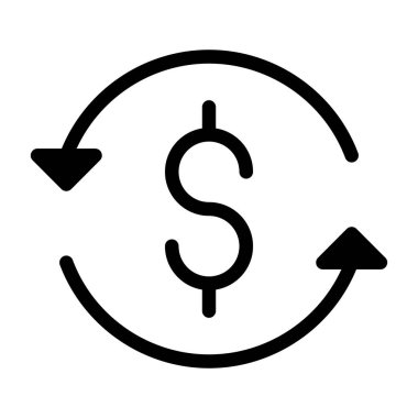 Dolar vektör ince çizgi simgesi