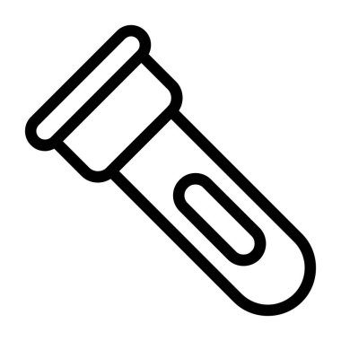 Test tüpü simgesi. Beyaz arkaplanda izole edilmiş web tasarımı için ana test tüp vektör simgesi