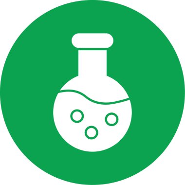 Bir şişe şarap vektör ikonu. biçim düz yuvarlak sembol, yeşil renk, yuvarlak açılar, beyaz arkaplan