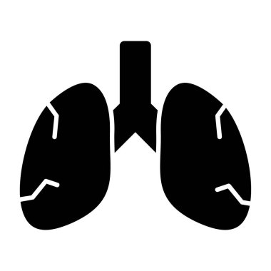 Beyaz arka planda akciğer simgesi. vektör illüstrasyonu.