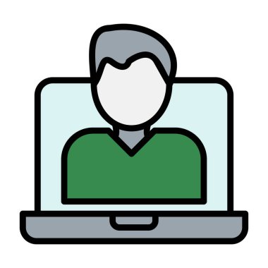 çevrimiçi vektör düz renk simgesi