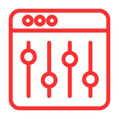 Bar çizelgesi. Vektör simgesi düz stil, kırmızı sembol, yuvarlak açılar, beyaz arkaplan