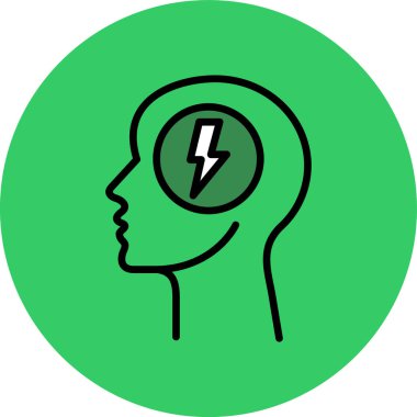 Beyin simgesi, vektör illüstrasyonu