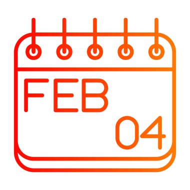 Bir takvim simgesinde 24 Şubat simgesi