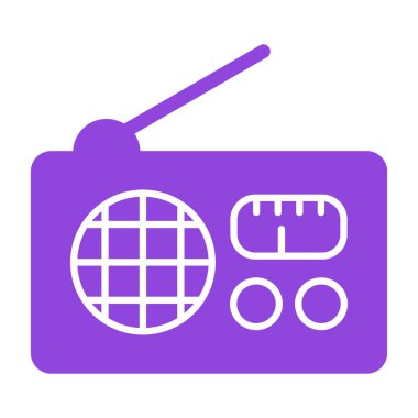 Radyo. Web simgesi basit illüstrasyon