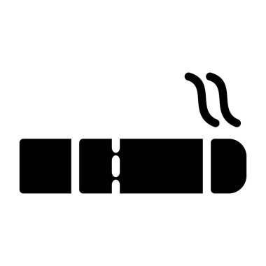 sigara içen glyph ikon vektör çizimi