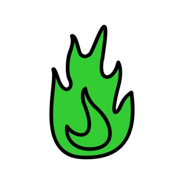 ateş alevi karalama vektör ikonu tasarımı illüstrasyonu