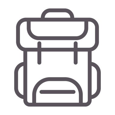 Çantada ince çizgi simgesi, torba ve çanta, beyaz arkaplanda torba işareti, vektör grafikleri, beyaz arkaplanda doğrusal desen,