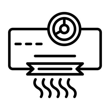 Klima ikonu. Beyaz arkaplanda izole edilmiş web tasarımı için ana hatlı klima vektör simgesi