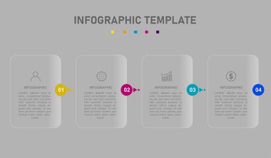 Dört adım iş bilgisi bilgi şablonu vektörü.