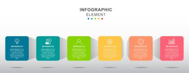 6 ardışık adım ile Infographic iş modeli