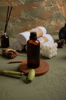 Ahşap arka plan Spa kompozisyonu