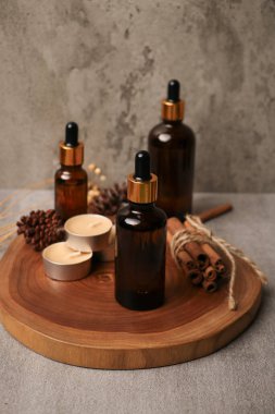 Masada gerekli yağlı şişeler, metin için yer