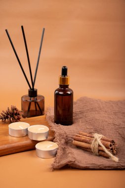 Ahşap arka planda spa kavramı