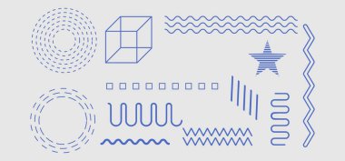 Abstract Geometric Shape and Line Pattern Collection in Minimalist Style clipart