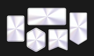 Metallic Gradient Label and Badge Set for Luxury and Modern Designs clipart