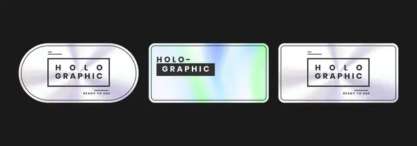 Modern Tasarım Projeleri için Holografik Gradyan Geometrik Şekiller Koleksiyonu