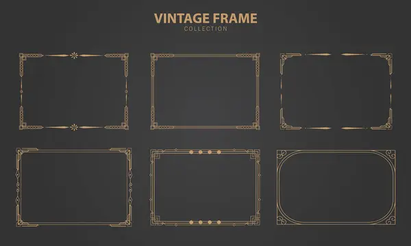 Davetiyeler ve Tasarım Projeleri için Seçkin Klasik Altın Çerçeve Koleksiyonu