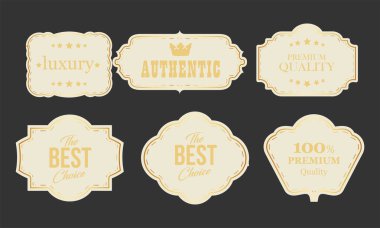 Premium Kalite Etiketleri ve Markalaşma İçin Eski Lüks Altın Çerçeve Rozetleri