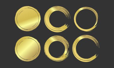 Zarif Tasarım Elementleri için Altın Dairesel Fırça Vuruşu Vektörü