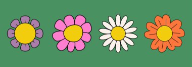 Retro Biçimli Şirin Çizgi Roman Çizimleri