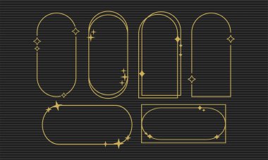 Zarif Altın Minimalist Çerçeve Vektör Koleksiyonu