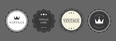  Premium Ürün Markası için Retro Vintage Etiket Rozetleri