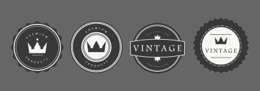  Premium Ürün Markası için Retro Vintage Etiket Rozetleri