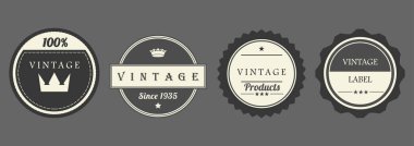  Premium Ürün Markası için Retro Vintage Etiket Rozetleri