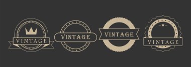 Elegant Vintage Badge Collection for Retro Product Labeling clipart