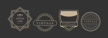 Elegant Vintage Badge Collection for Retro Product Labeling clipart