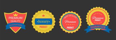 Colorful Premium Quality Badge Set for Product Labels clipart