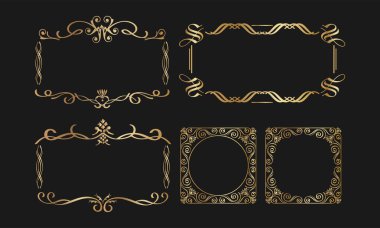 Zarif Dekoratif Kenarlıklarla Eski Altın Çerçeveler