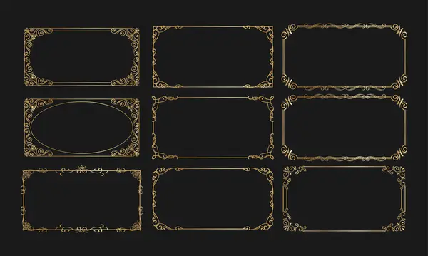 Zarif Dekoratif Kenarlıklarla Eski Altın Çerçeveler