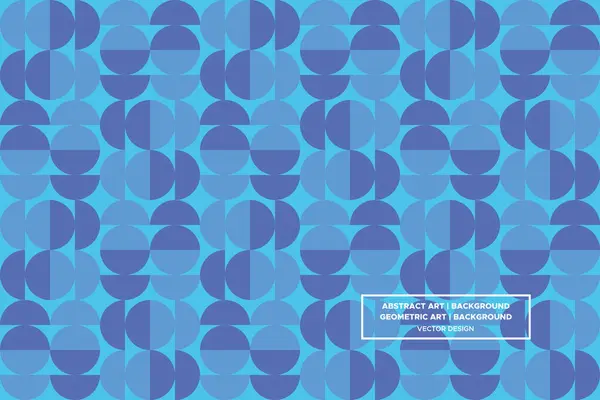 Yarım Çember ve Çember Şekilleri ve Tasarımları Mavi ve Açık Mavi Renkler Geometrik Desenli Kusursuz Şekiller