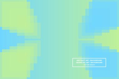 Kare Şekiller Yeşil ve Mavi Renkler Gradyan Arkaplan Modern Soyut Arkaplan Geometrik Arkaplan