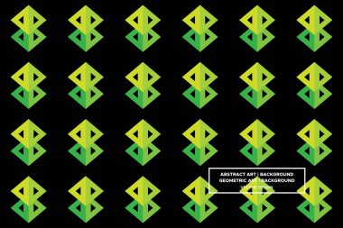 Üçgen ve Üçgen Şekiller ve Tasarımlar Yeşil ve Sarı Renkler Geometrik Desen Soyut Desensiz Desen 